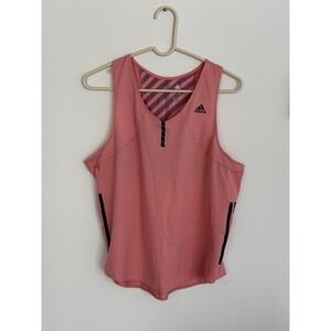 ✨3‎ for $20 adidas Women's XL Pink Mesh Stripe Back Athletic Workout Tank Top